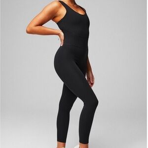 Fabletics Women’s Pureluxe 7/8 Built In Bra Black Jumpsuit Sz M